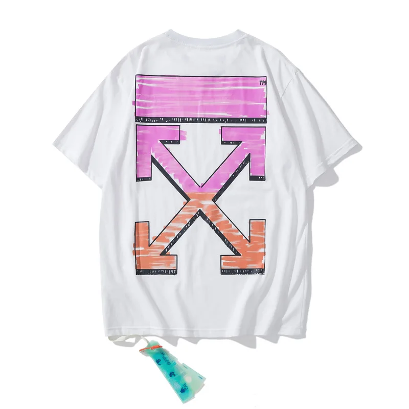 

OFFSummer 2021 new short-sleeved t-shirt WHITE men's fashion brand ice trend cotton t-shirt round neck half-sleeve WHITE dress