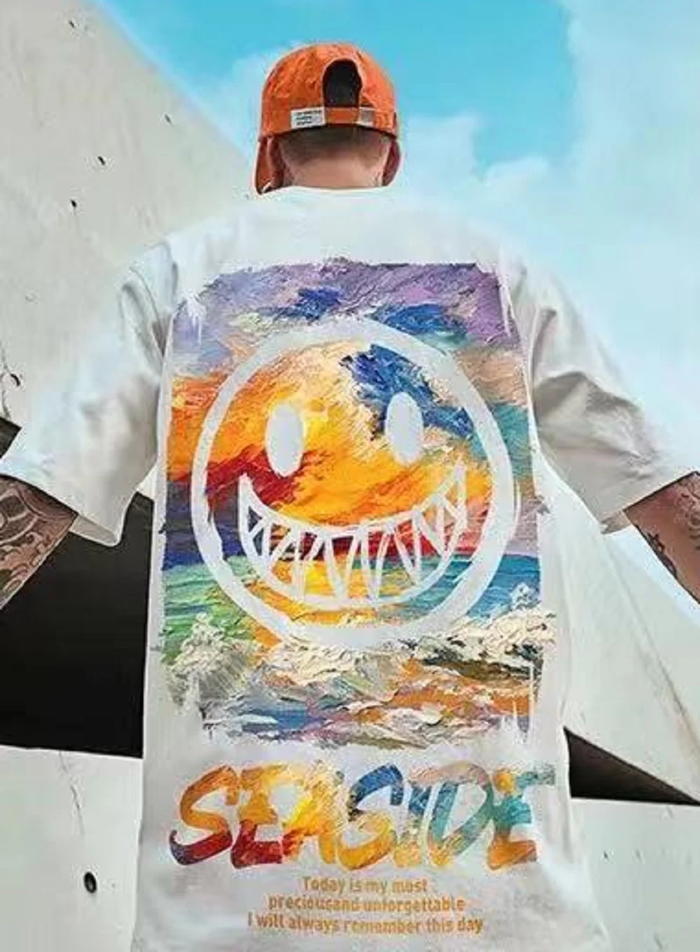 

Autumn and summer devil trend print T-shirt，футболка оверсайз
