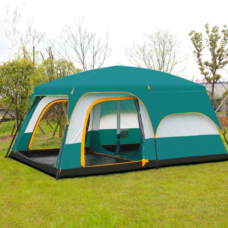 

Oversized 6 10 12 double deck outdoor 2 living room and 1 living room family camping tent high quality camping tourist tent