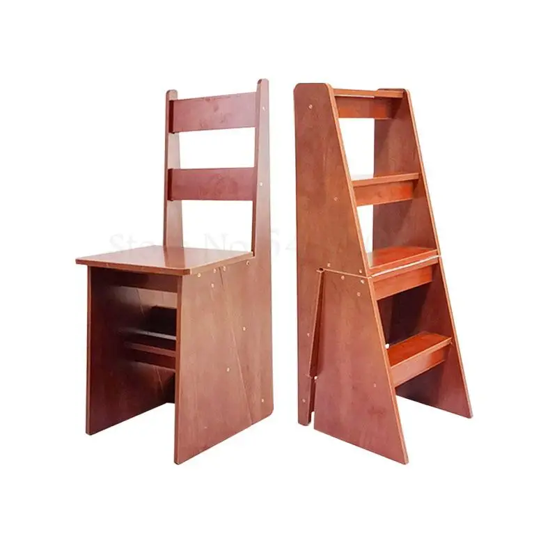 Крытый многофункциональная складная деревянная лестница-стремянка стул