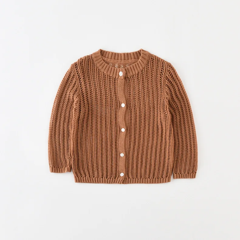 K05601Brown Babyinstar/Изысканная детская одежда; Верхняя одежда для девочек; свитер для девочек; вязаные свитера для девочек; пуловеры для девочек - Цвет: K05601Brown