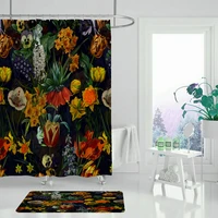 garden flowers plant elegant shower curtain bathroom curtains fabric waterproof polyester 180x180cm scenery beautiful fantasy