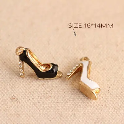 

20pcs/lot high-heeled shoes pendant shoes alloy enamel Charm DIY accessories of necklace bracelet headdress handmade fitting