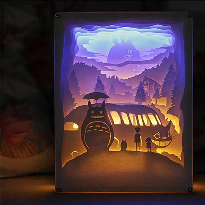 3D Тоторо Рисунок светодиодный ночной Светильник для детский Набор творчества