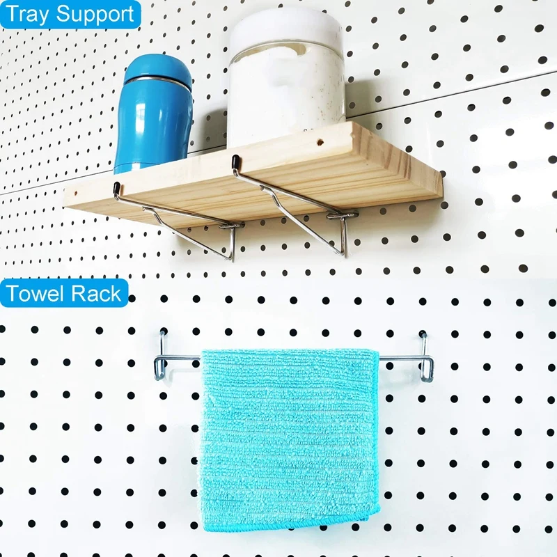 

170 Piece Pegboard Hooks, 16 Different Types of Peg Board Hooks Will Not Fall Out, for Garage, Workbench, Kitchen