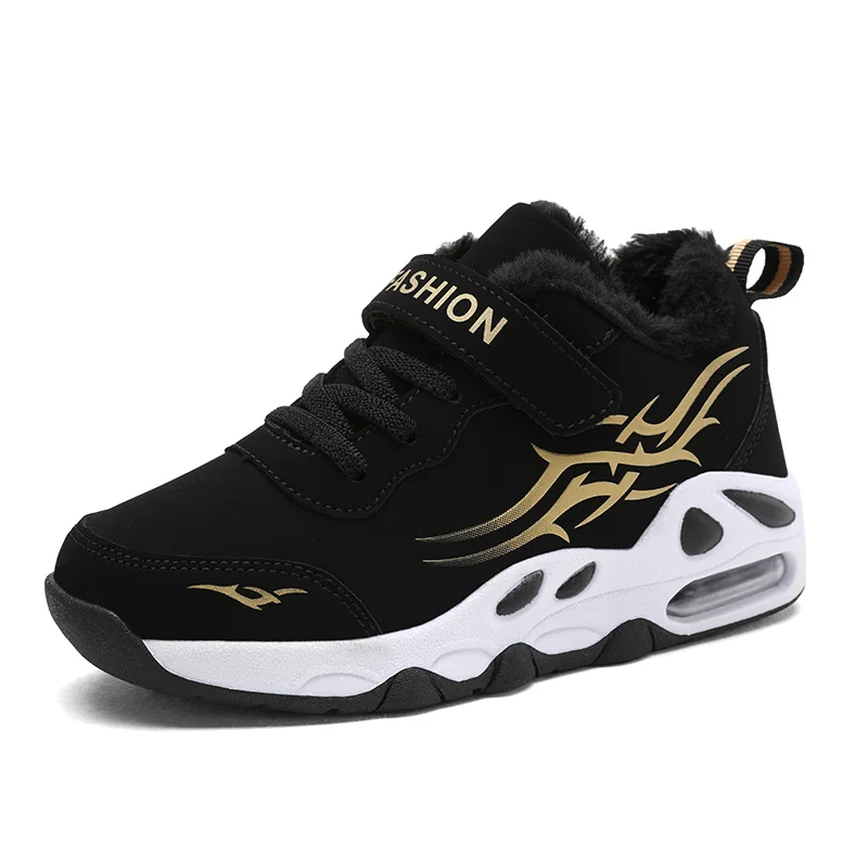 Зимняя плюшевая спортивная обувь для мальчиков ULKNN сетчатая Водонепроницаемая