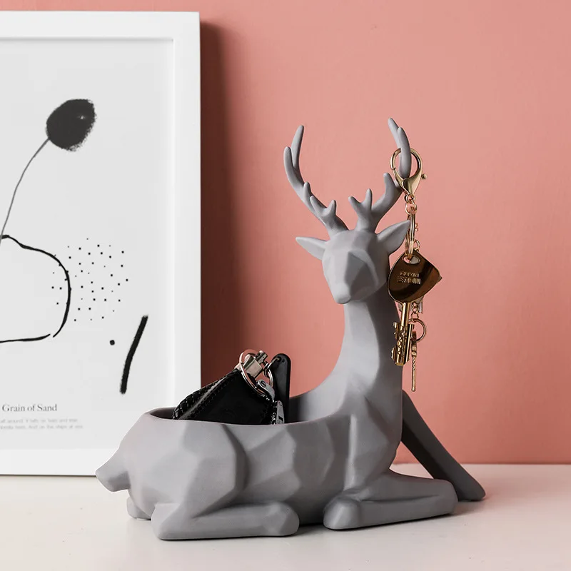 

[HHT] Nordic Ceramic Crafts Cute Animal Statue Porch Key Storage Home Decoration Living Room Coffee Table Debris Storage Tray