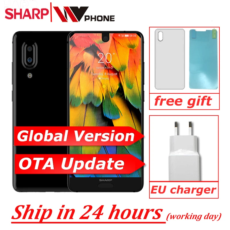 SHARP AQUOS C10 S2 смартфон с восьмиядерным процессором Snapdragon 630 ОЗУ 4 Гб ПЗУ 64 ГБ 12 Мп 2700