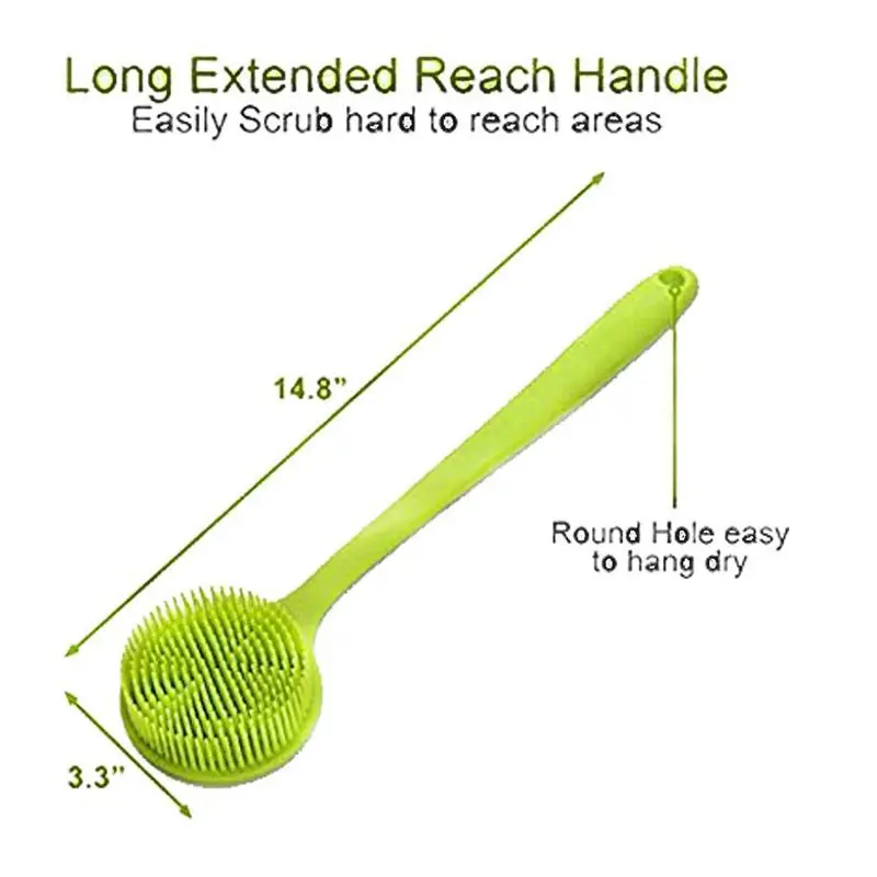 2 шт. в упаковке силиконовая щетка для тела с длинной ручкой мягкая двухсторонняя