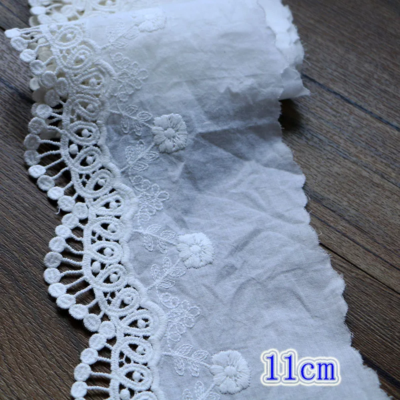 1 ярд белая хлопковая кружевная лента с цветочной вышивкой ручная работа одежда