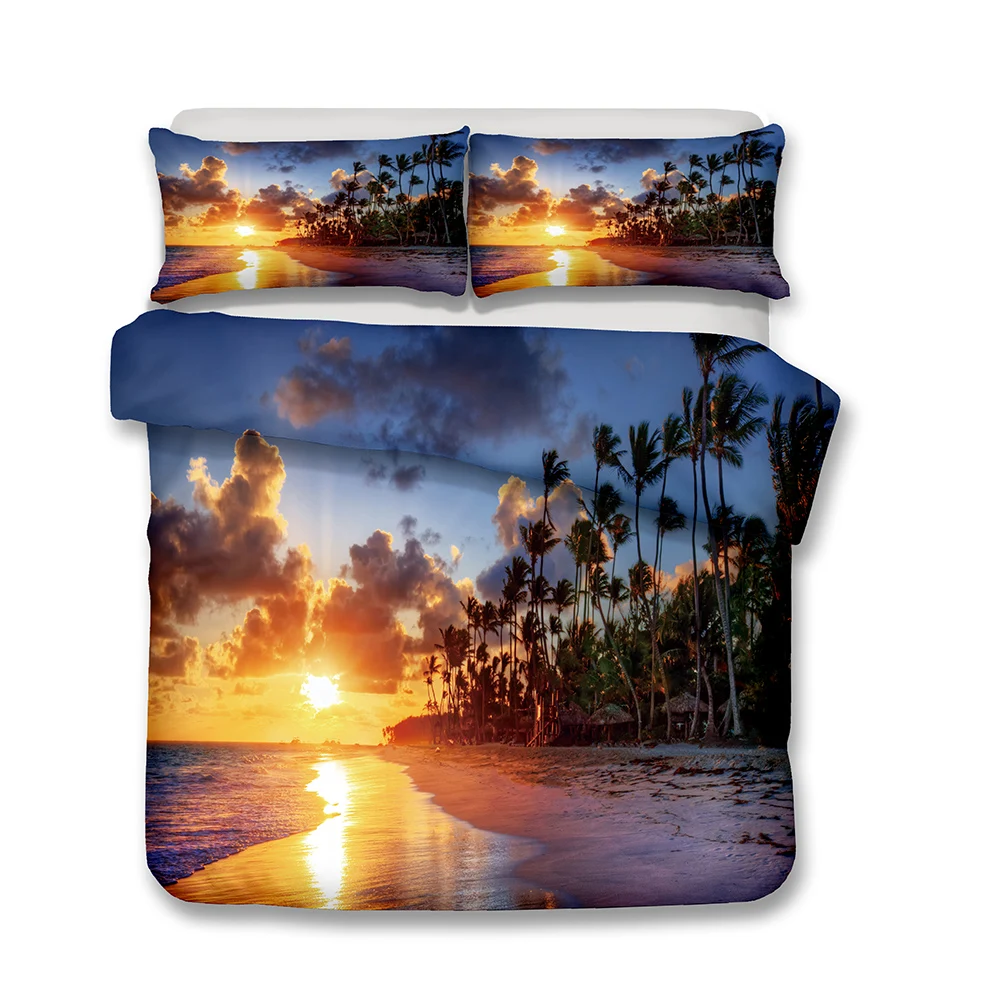 

Home Textile Natural Scenery Bedding Set 3D Landscape Print Queen Bedding Duvet Cover Set Bedspreads With Pillowcase