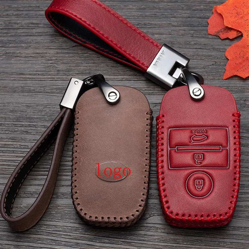 

Car Key Case Keychain, for Kia K3 Zhirun K2 K4 K5 Freddy Kx Cross Proud Run Kx5 Yirun Huanchi Car Key Retro Leather Ornaments