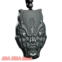 beast face pendant natural hetian tower qing jade handcrafted neck accessories chain necklace jewelry