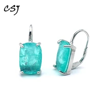 csj new paraiba tourmaline earrings solid 925 sterling silver gemstone for women fine jewelry party wedding gift free ship