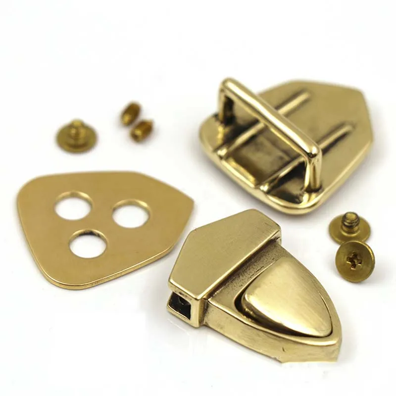 Meetee 34x25mm Brass Tongue Lock Clasp Turn Twist Switch Buckle for Bag Luggage Hardware DIY Leather Craft Accessories AP651 | Дом и сад