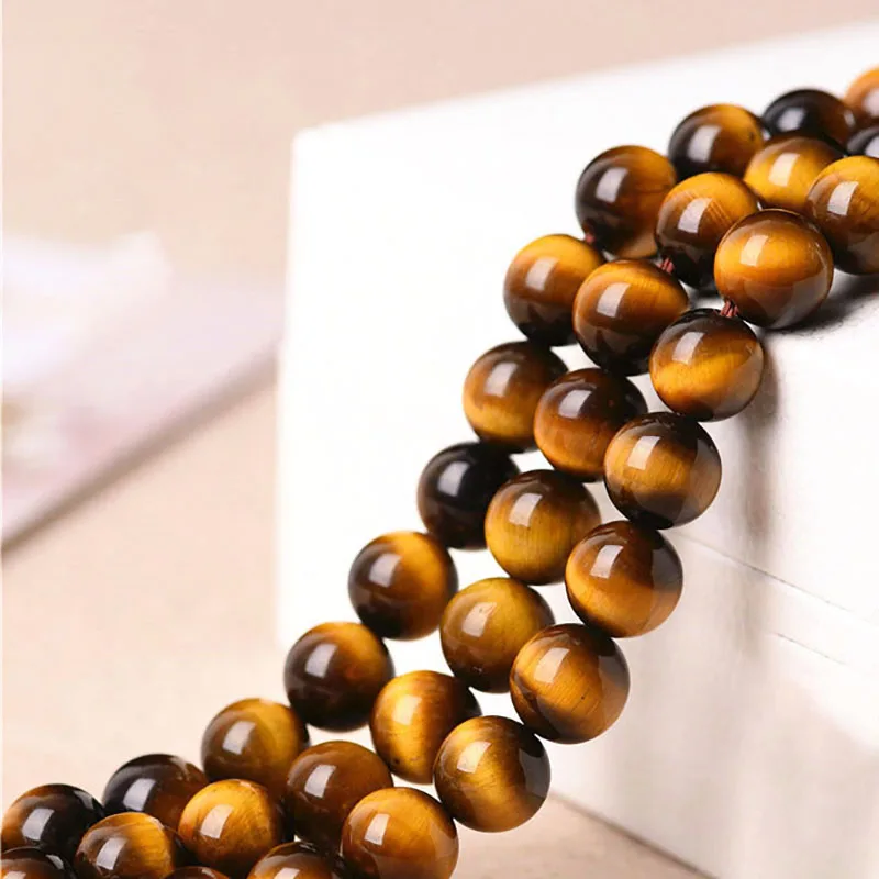 

Wholesale Yellow Tiger Eye Natural Stone DIY Bracelets Lucky For Women Men Energy stone Bracelets Necklace Jewelry JoursNeige
