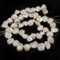 16 inches 11 13mm natural white side drilled keshi pearl loose strand