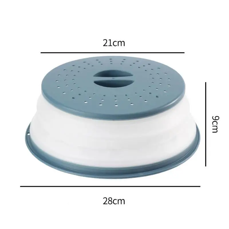 

Microwave Splash-proof Cover Collapsible Food Cover Hollow-out Drain Basket with Handle Essential Tools