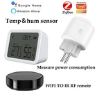 Датчик температуры и влажности Tuya ZigBee, детектор интенсивности света и влажности, комнатный гигрометр, термометр с экраном и управлением через приложение