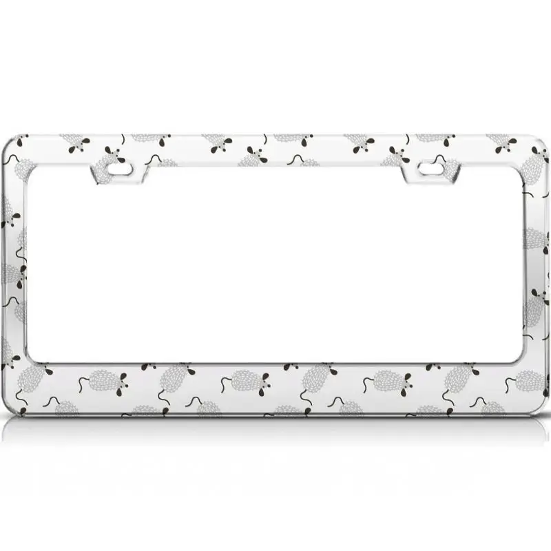 

Peceeta Mouse Black And White License Plate Frame 2 Holes 1 Frame Matte Aluminum Stainless Steel Board Frames white 16x31cm"]
