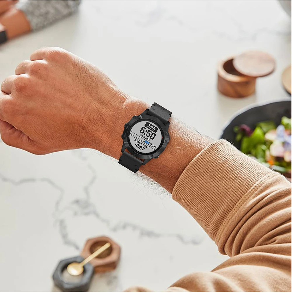 

Leather Watch Band For Garmin Fenix 6 6S 6X Quick Release Easyfit Wrist Strap For Garmin Fenix Fenix 3 3HR 5X 5 Plus Correa