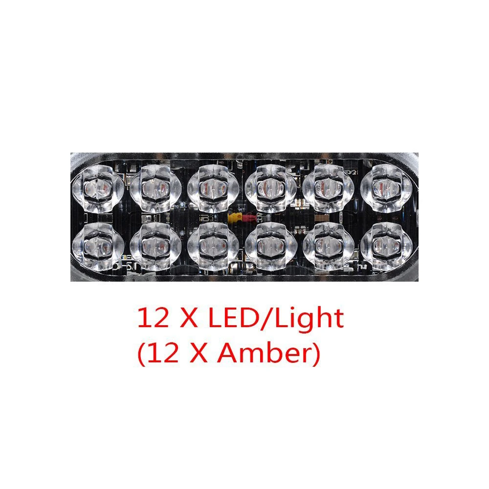 4x6 дюймов 12 светодиодный супер яркий 12V-24V стробоскоп аварийный Предупреждение
