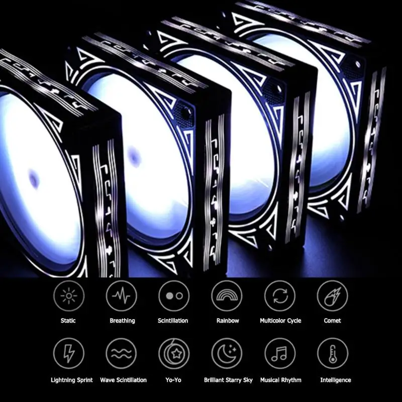 120 мм великолепный RGB цвет изменить корпус ПК охлаждающий Настольный вентилятор ПК Шасси кулер Компьютерные аксессуары Запасная часть