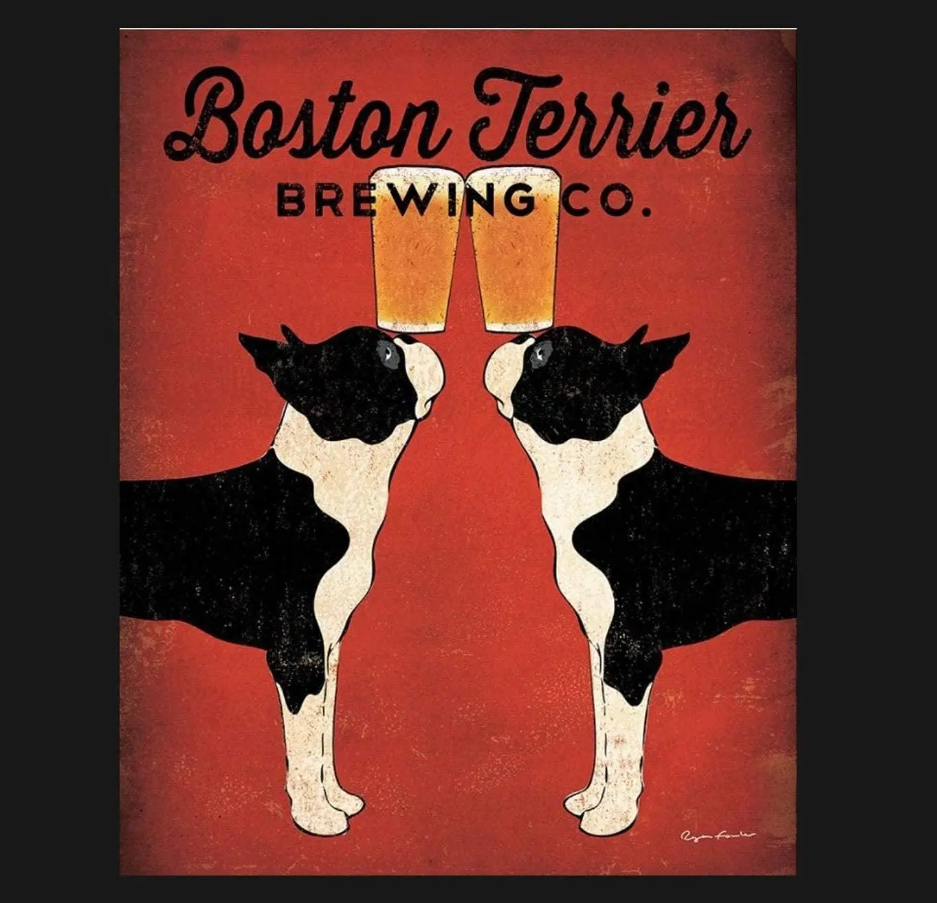 

LZNANG Metal tin Sign,Boston Jerrier Brewing co.Suitable for Kitchens, Bars and Clubs, bathrooms, Retro Living Rooms,