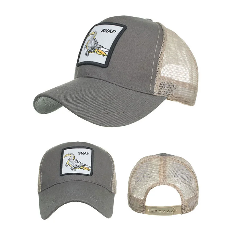 Бейсболка шляпа дышащая сетка с вышивкой животных модная для лета женщин и