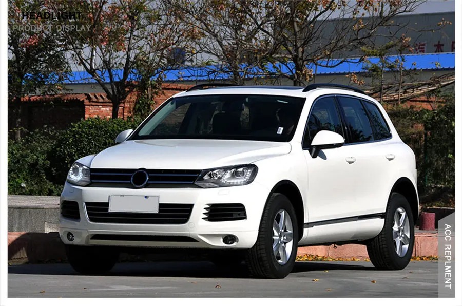 2 шт. светодиодный фары для Volkswagen Touareg 11-14 светодиодный автомобильный фонарь ангельские глазки ксенон HID комплект Противотуманные фары светодиодный дневные ходовые огни