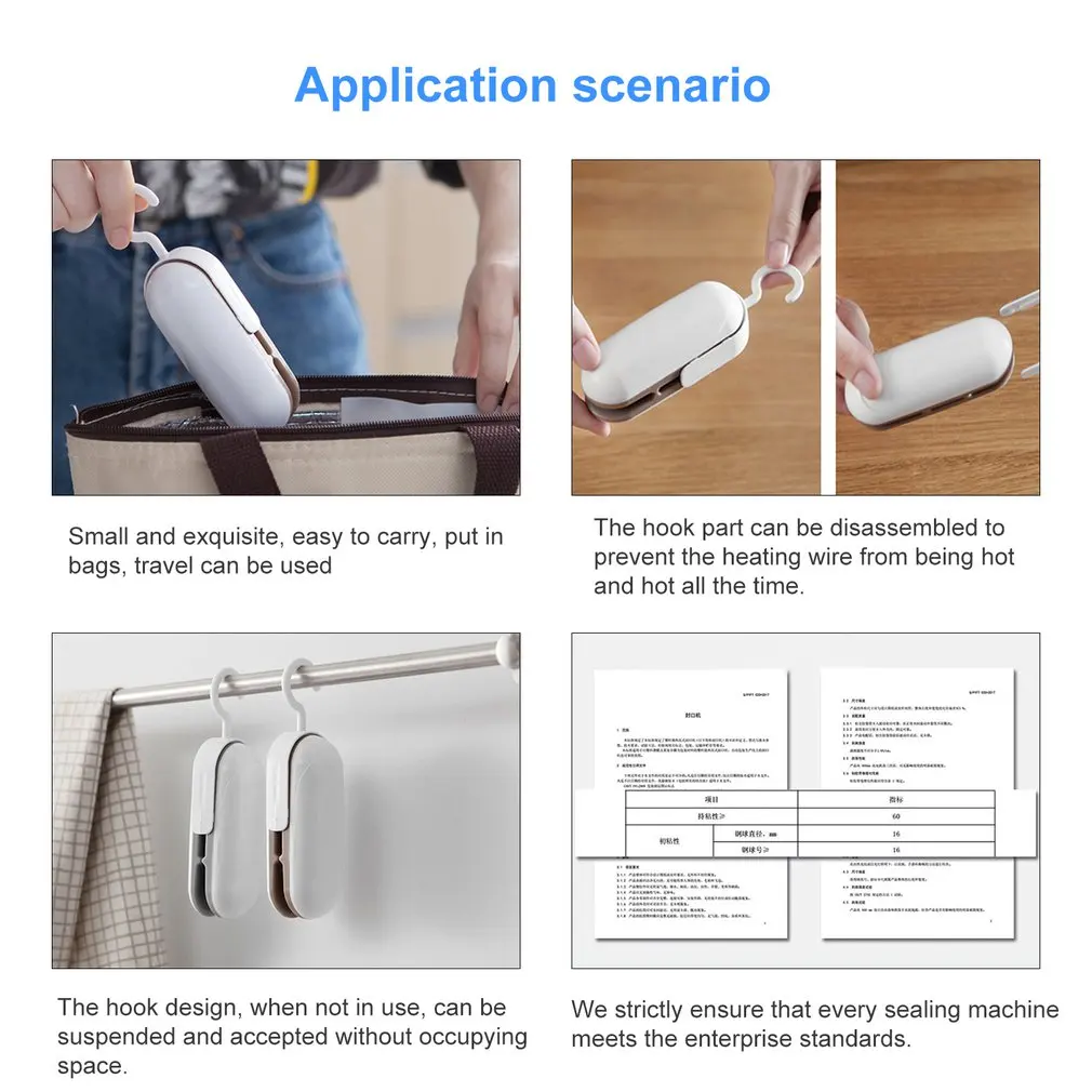 

Portable Mini Bag Heat Sealing Machine Capper Encapsulation Snack Food Plastic Small Household Hand Pressure Heat Sealing