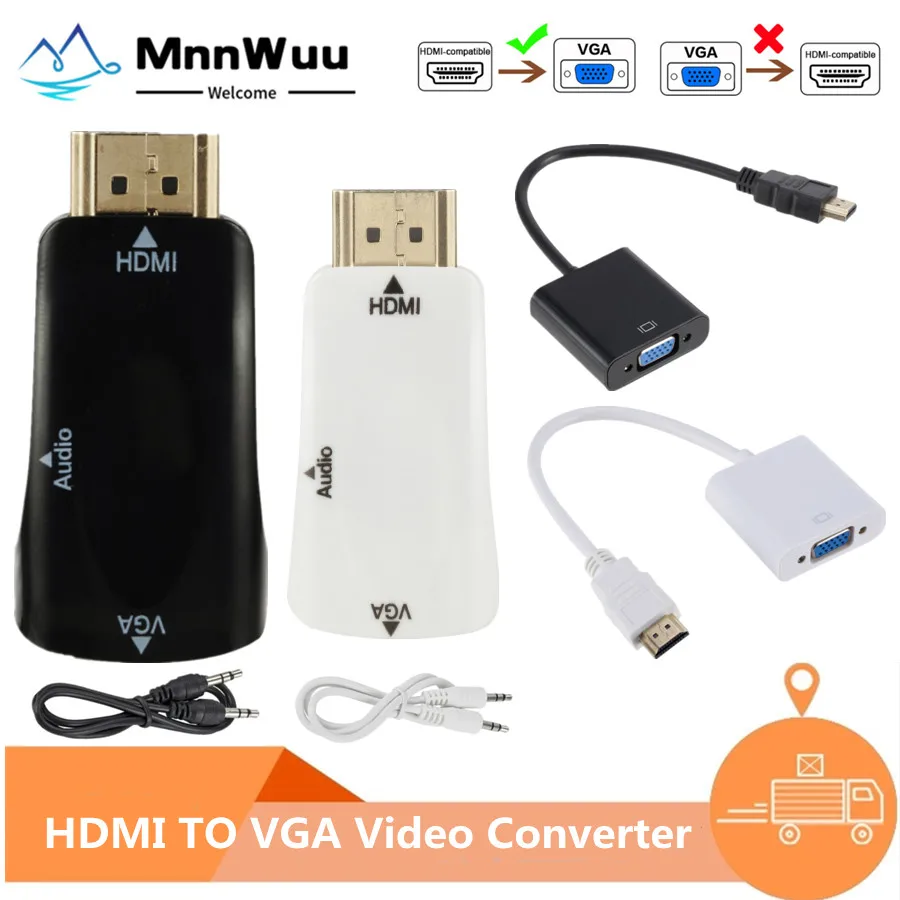 

Адаптер 1080P HDMI-совместимый с VGA, Кабель-адаптер для Xbox, PS4, ПК, ноутбука, ТВ-приставки, проектора, HD TV
