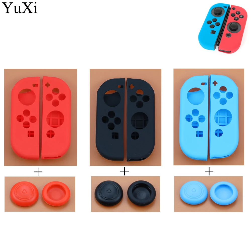 

for NS Nintend Switch Joycon Cover Solft Silicone Case with Thumbstick caps for Nintendo Switch Controller Grip Joy-con Cover