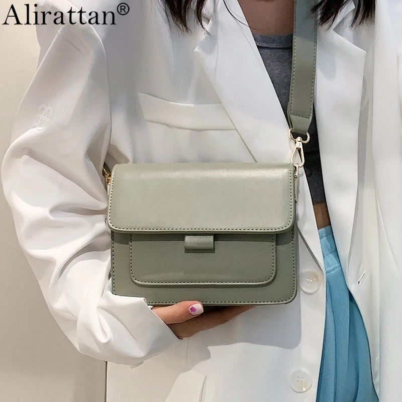 

2021 New Spring Simple Female Bag Fashion Brand Casual Lady Shoulder Bag All-Match Messenger Small Square Bag Ins