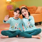 Детские пижамы, 2 предмета, пижама с длинными рукавами с персонажами из мультфильмов детская одежда для сна для маленьких девочек, одежда для сна, костюмы осенние хлопковые детские пижамные комплекты пижама ночная рубашка для мальчиков