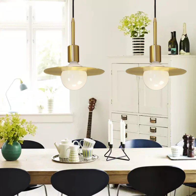 Постмодерн Медные подвесные светильники кухонный остров столовая бар подвесной