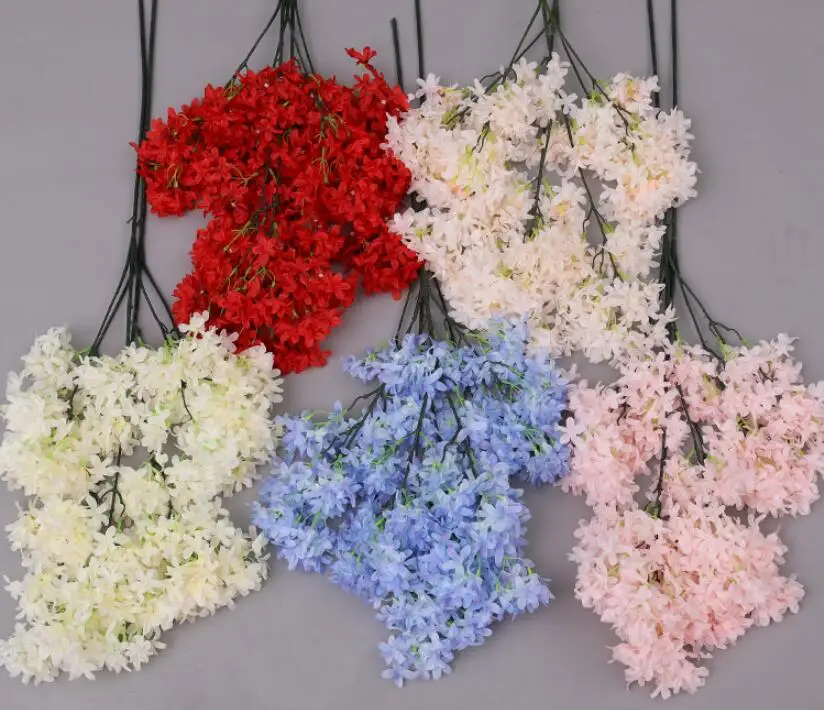 Goedkoop Imitatie Sneeuw Kersenbloesem Lila Wenxin Orchidee Geurige Orchidee Cross Bloem Bruiloft Hall Bloem Winkelcentrum Mooie Cherr