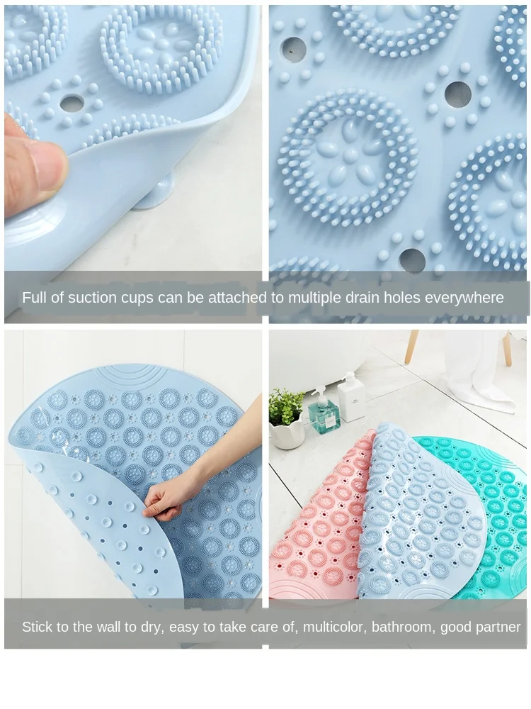 

Round Bathroom Non-Slip Mat Household Bathroom Waterproof Bath Mat Shower Room Floor Mat Toilet Bathroom Plastic Footpad Mat