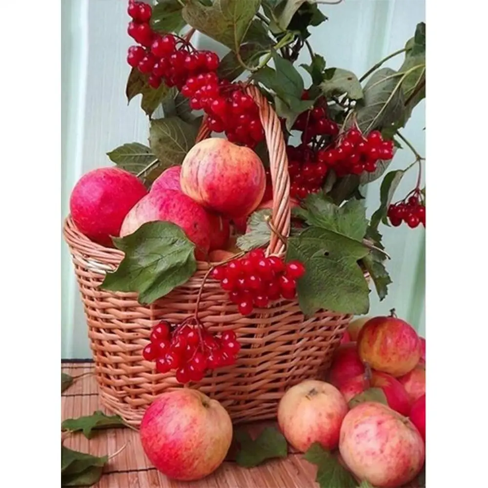 

Diamond Painting Fruit Apple Diamond Embroidery Full Square Round Mosaic Rhinestone Flower Decoration For Home