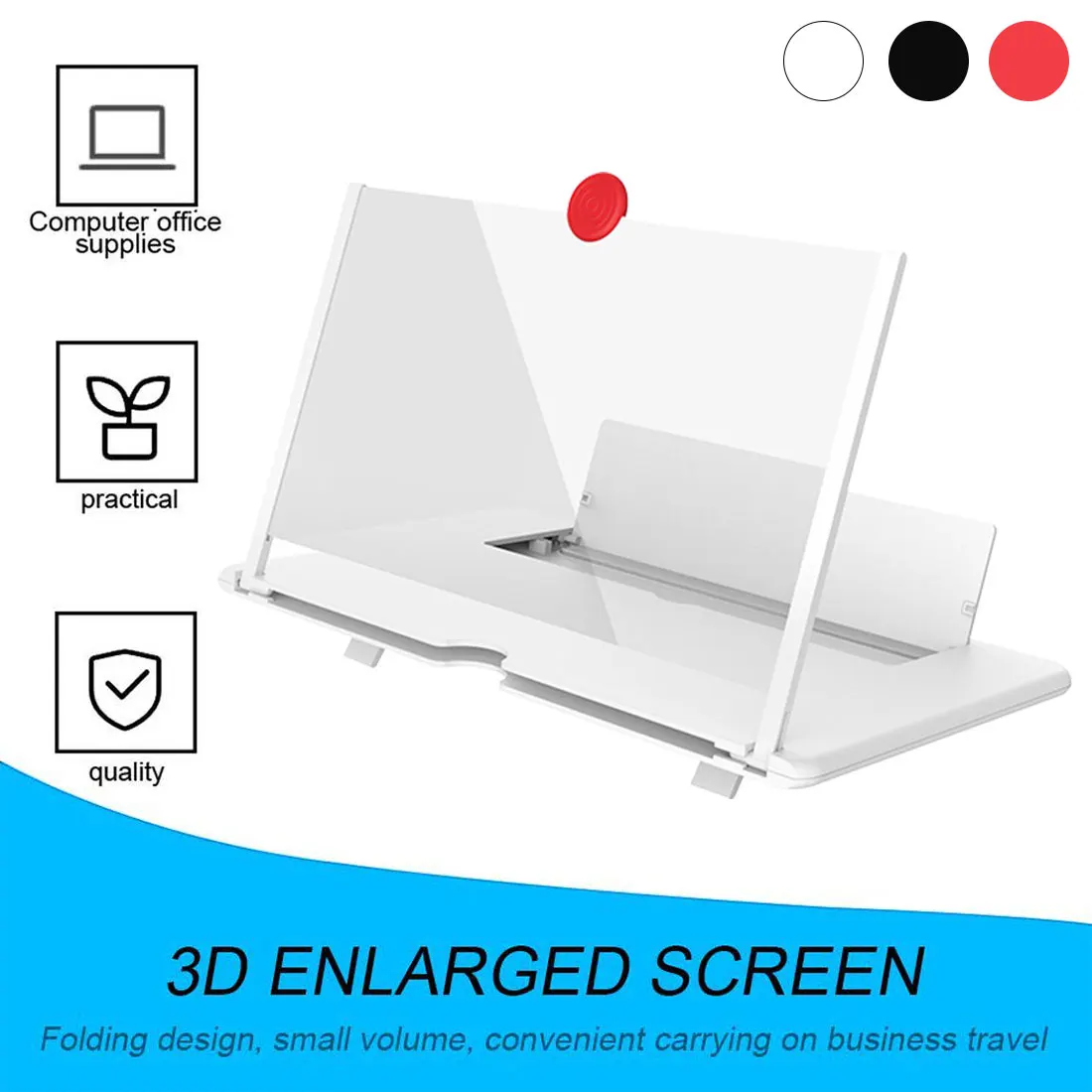 

12 Inch Screen Amplifier 3D Universal Mobile Phone Foldable Screen Magnifier Amplifier Video Enlarge with Desk Holder