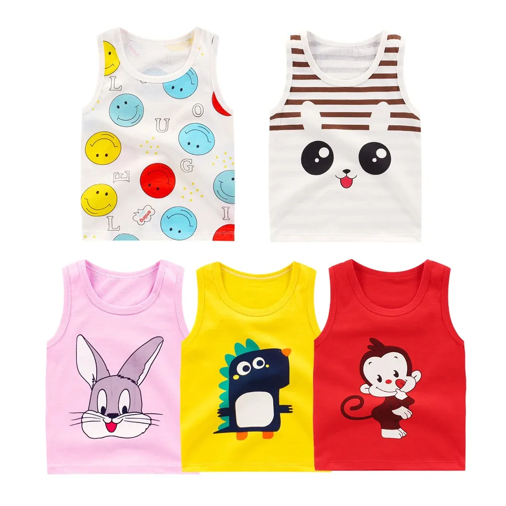 Милый Летний жилет для мальчиков и девочек новинка 2020 хлопковая нижняя рубашка