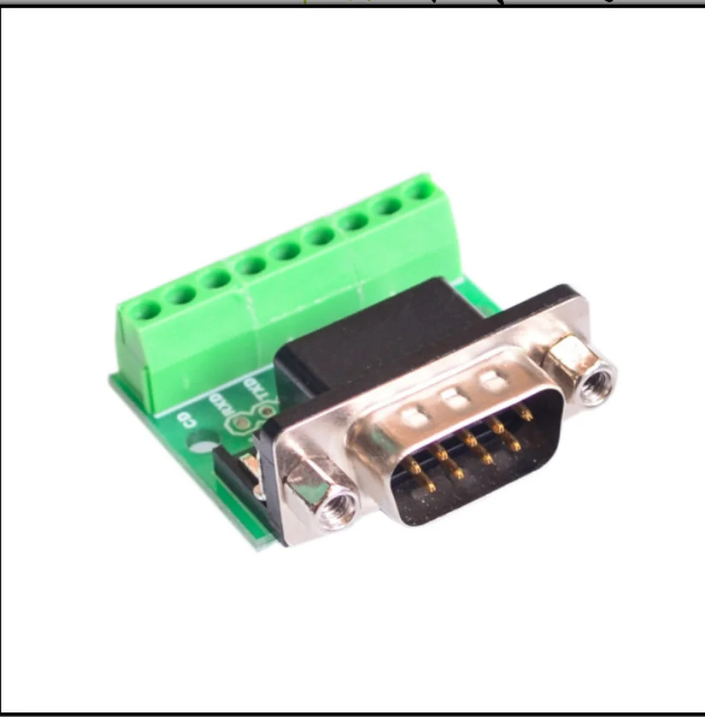 

DB9 RS232 Serial to Terminal Male Adapter Connector Breakout Board 9Pin WL