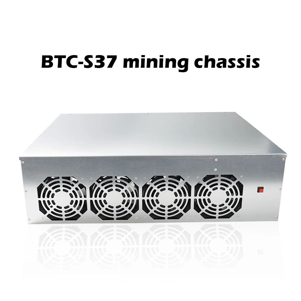 BTC-S37 Mining Chassis Combo 8 GPU Bitcoin Crypto Ethereum BTC Low Power Mining Motherboard with 4 Fans 8GB RAM mSATA SSD
