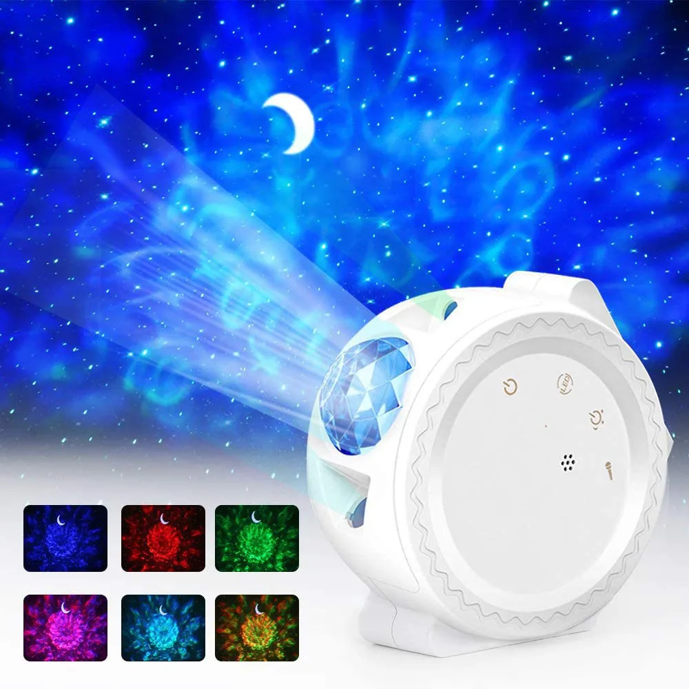 

Christmas gift Starry Sky Projector LED Moon Star Nebula Night Light 6 Colors Ocean Wave Night Lamp Children Kids Night Lamp