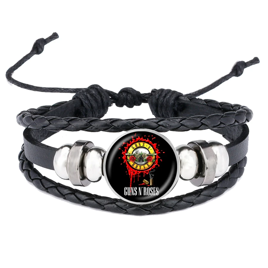 Модный браслет с пуговицами guns N Roses художественное изображение стеклянный купол