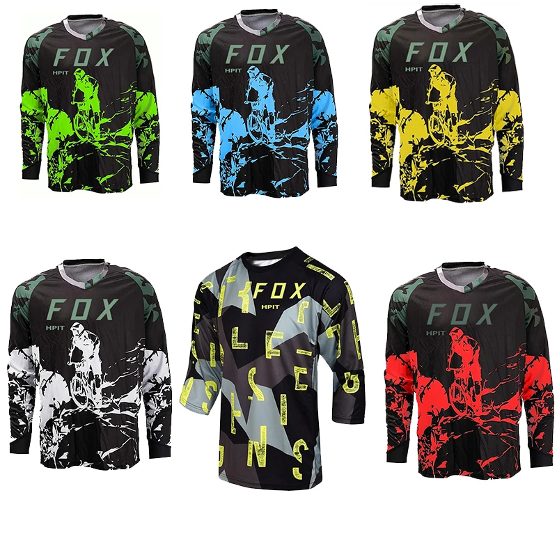 

2021 Mountain Bike Team Downhill Jersey MTB Offroad DH Bicycle Locomotive Shirt Cross Country Mountain Hpit Fox Racing Jersey
