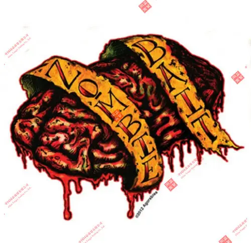 

Terror Zombie Fish Bait Bloody Brain Humor Cool Vinyl Racing Motorcycle Helmet Stickers