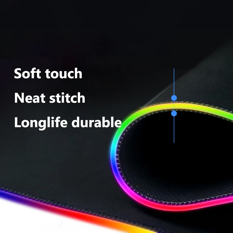 HECULAS RGB Led подсветка игровой коврик для мыши 80x30 см Большой размер резиновая основа мягкий коврик для мыши Противоскользящий коврик для мыши с блокирующим краем