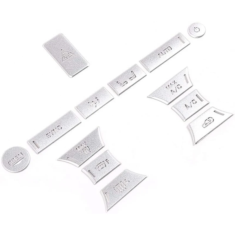 

13Pcs Car Center CD&Air Conditioning Volume Button Sticker Cover Trim for Land Rover Discovery 5 LR5 L462 2017-2020