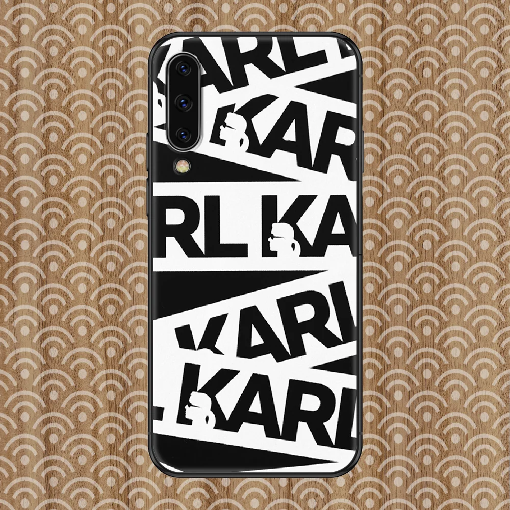 

Lagerfeld Brand designer Karls Luxury Phone case For Samsung Galaxy A 3 5 7 8 10 20 21 30 40 50 51 70 71 E S 2016 2018 4G black